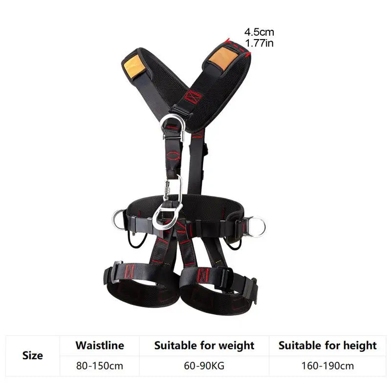 Safety Harness Fall Protection Kit Five-point Safety Belt With Adjustable Buckles Detachable Fall Harness For Men Tree Climbing