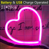 LED Neon Sign Lights Rainbow Light USB Battery Operated Wall Decor for Girls Kids Room Wedding Birthday Party Decoration