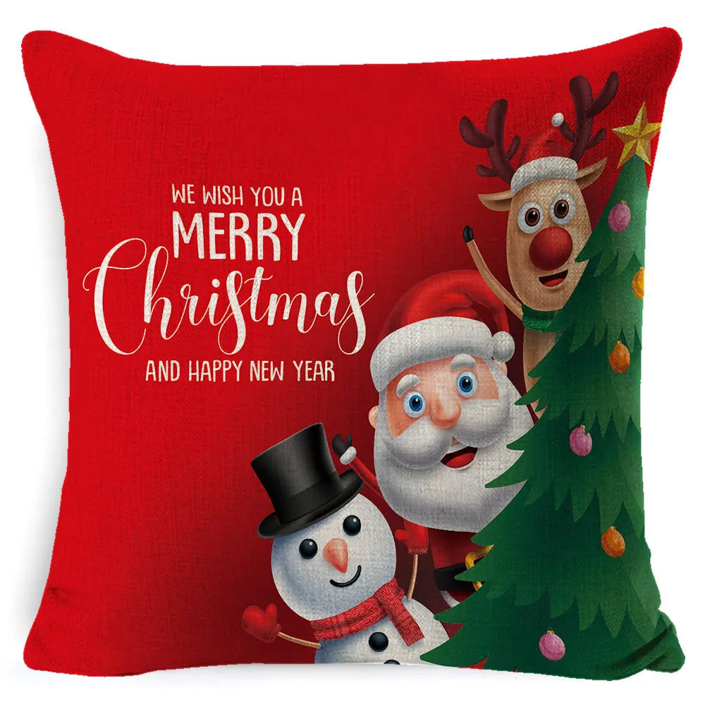 2025 New Year Christmas pillow case ,45x45cm, cushion cover home Christmas decoration pillow case