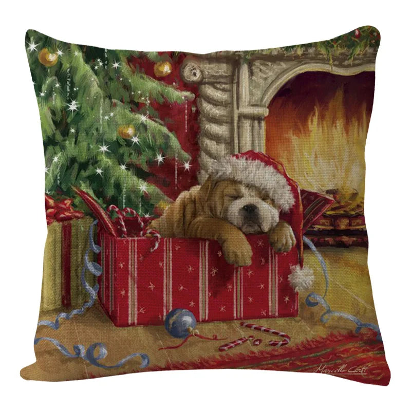 2025 New Year Christmas pillow case ,45x45cm, cushion cover home Christmas decoration pillow case