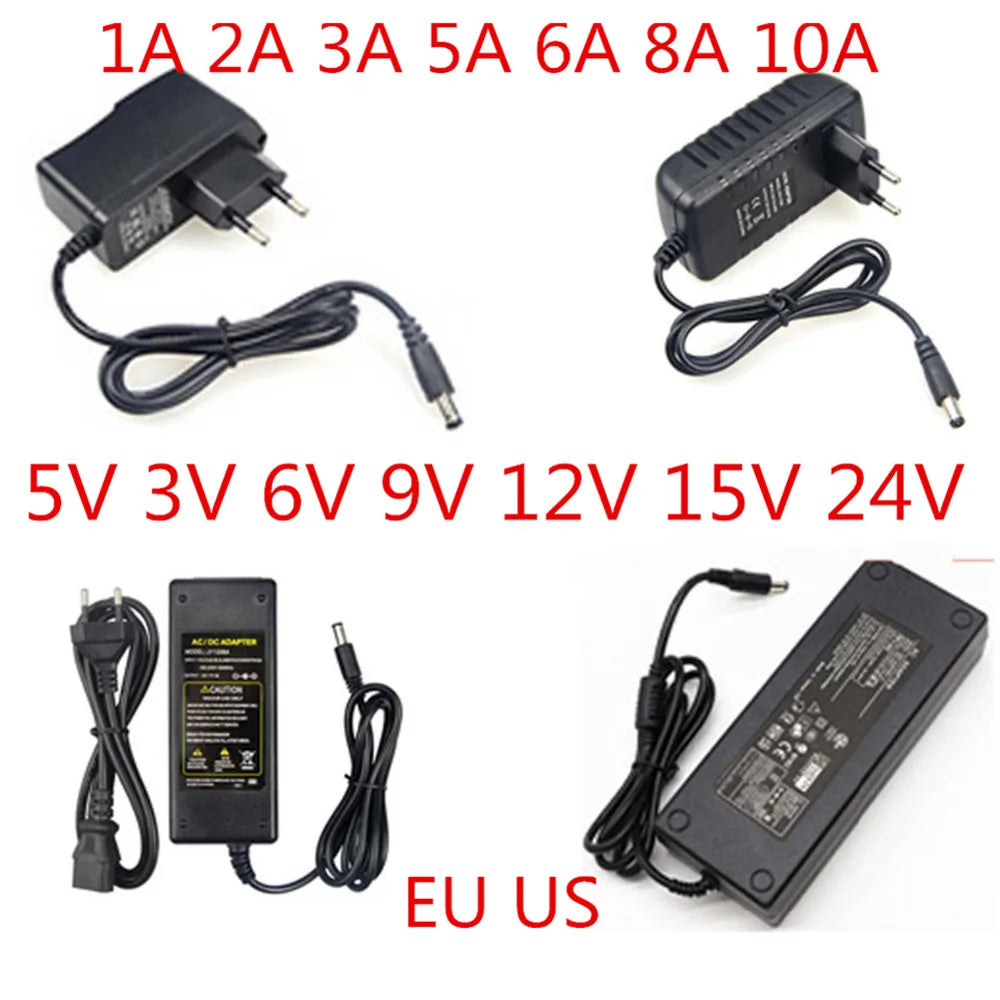 110V/220V Power Adapter Supply DC3V 5V 6V 8V 10V 12V 1A 2A 3A 12Volt Lighting Transformers LED Driver Power Adapter Strip Lamp