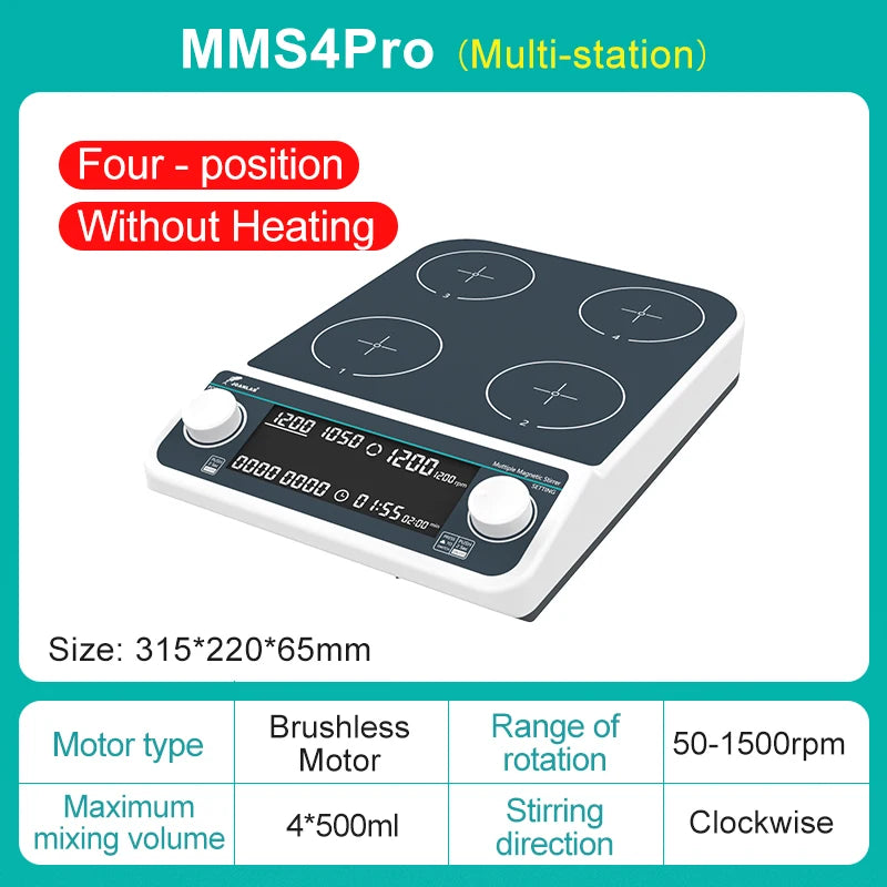 JOANLAB Multi-station Magnetic Stirrer Digital Display Laboratory Stirrer Magnetic Mixer With Heating Four-station Six-Position