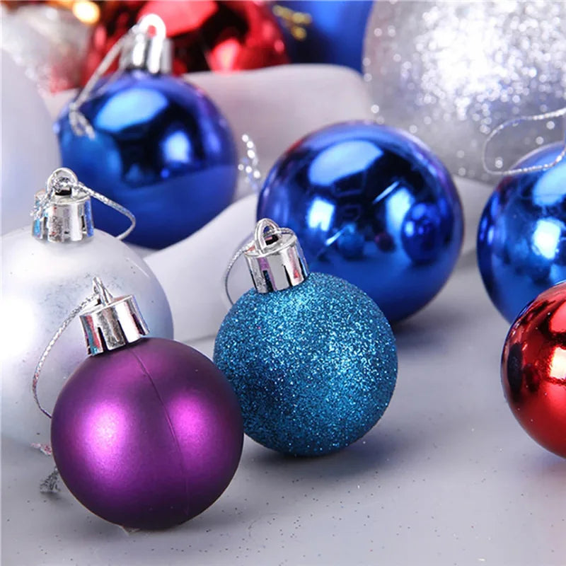 24PCS Christmas Balls Christmas Tree Ornaments Ball Xmas Hanging Tree Pendants Home Party Decor 2025 New Year Gift Noel Navidad