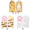 Cute Cartoon Cat Paws Pattern Oven Mitts Cotton Insulation Gloves Anti-Scalding Heat Resistant Baking Supply Microwave Tool