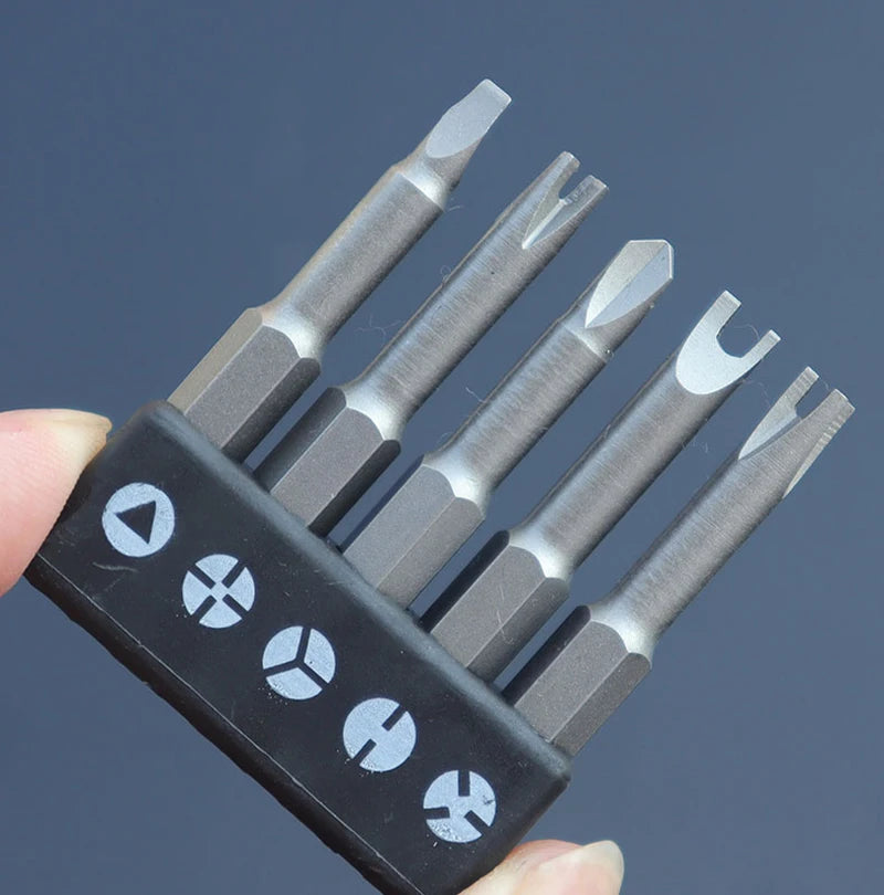 SenNan 5Pcs Special-shaped Screwdriver Set 50mm U-shaped Y-Type Triangle Inner Cross Three Points Screwdriver Bit Tool L-Wrench