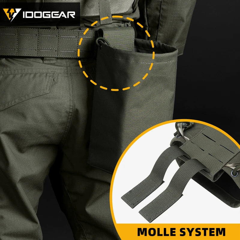 IDOGEAR Tactical Foldable Recycling Bag Dump Pouch MOLLE Drop Pouch durable Mini  35116