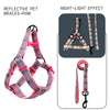 A set of plaid reflective chest and harness set for small and medium-sized dogs to go out for a walk and a lead rope for cats an