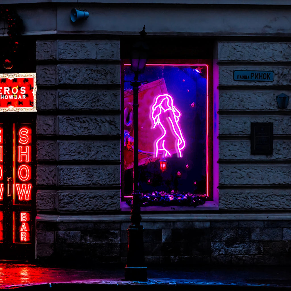 Sexy Lady Neon Sign Woman Body Pink Led Lights USB Powered Wall Light Up Signf For Home Bedroom Party Bar Night Club Room Decor