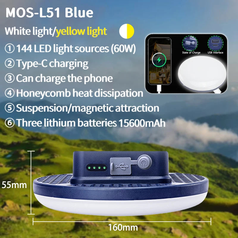 MOSLIGHTING Tent Fishing Light Camping Light Multifunctional Portable Suspension Magnetic Suction High-power Ultra Bright LED