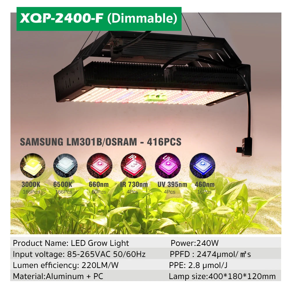 Full Spectrum LED Grow Light Phyto Lamp 50W 240W Samsung LM301B Diode Plant Grow Light Indoor Outdoor Hydroponics Growing System