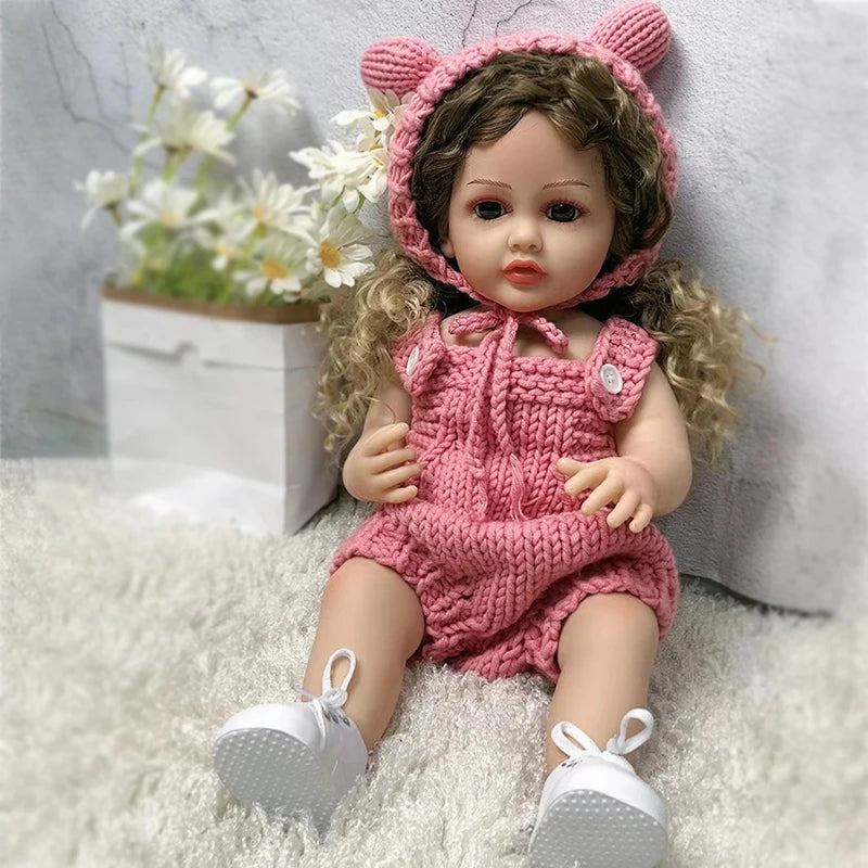 55cm Reborn Baby Doll  Full Body Silicone Waterproof Toddler 22 inch Girl Doll Princess Lifelike Sof Touch Toy Christmas Gift