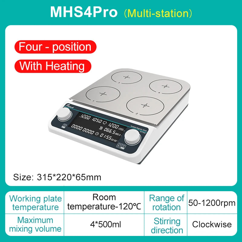 JOANLAB Multi-station Magnetic Stirrer Digital Display Laboratory Stirrer Magnetic Mixer With Heating Four-station Six-Position