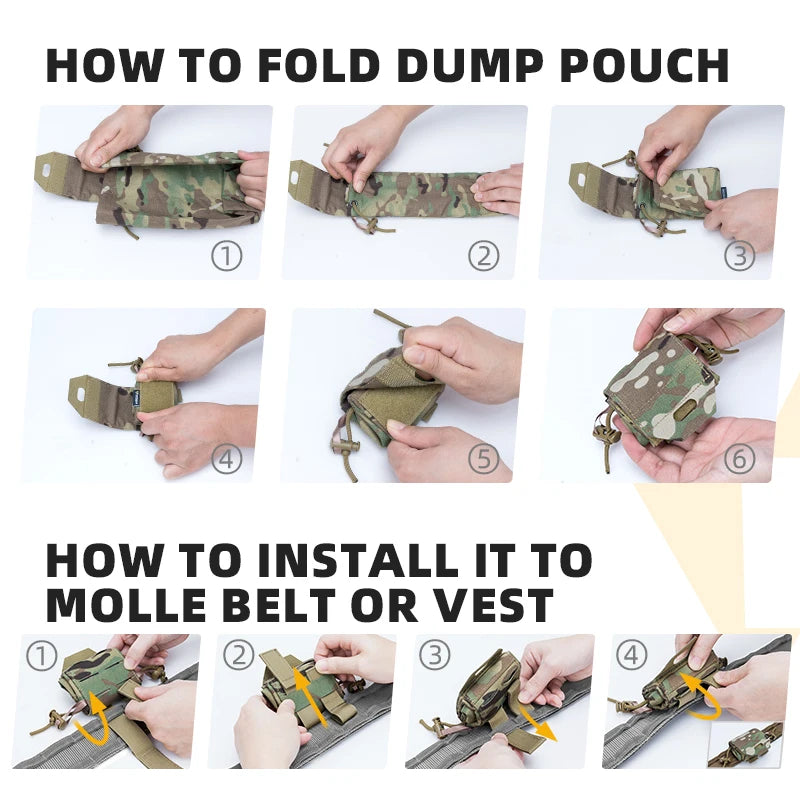 IDOGEAR Tactical Foldable Recycling Bag Dump Pouch MOLLE Drop Pouch durable Mini  35116