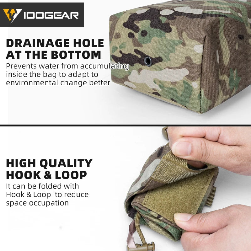 IDOGEAR Tactical Foldable Recycling Bag Dump Pouch MOLLE Drop Pouch durable Mini  35116