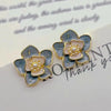 fashion women simple flower earrings elegant classic feminie camellia studs