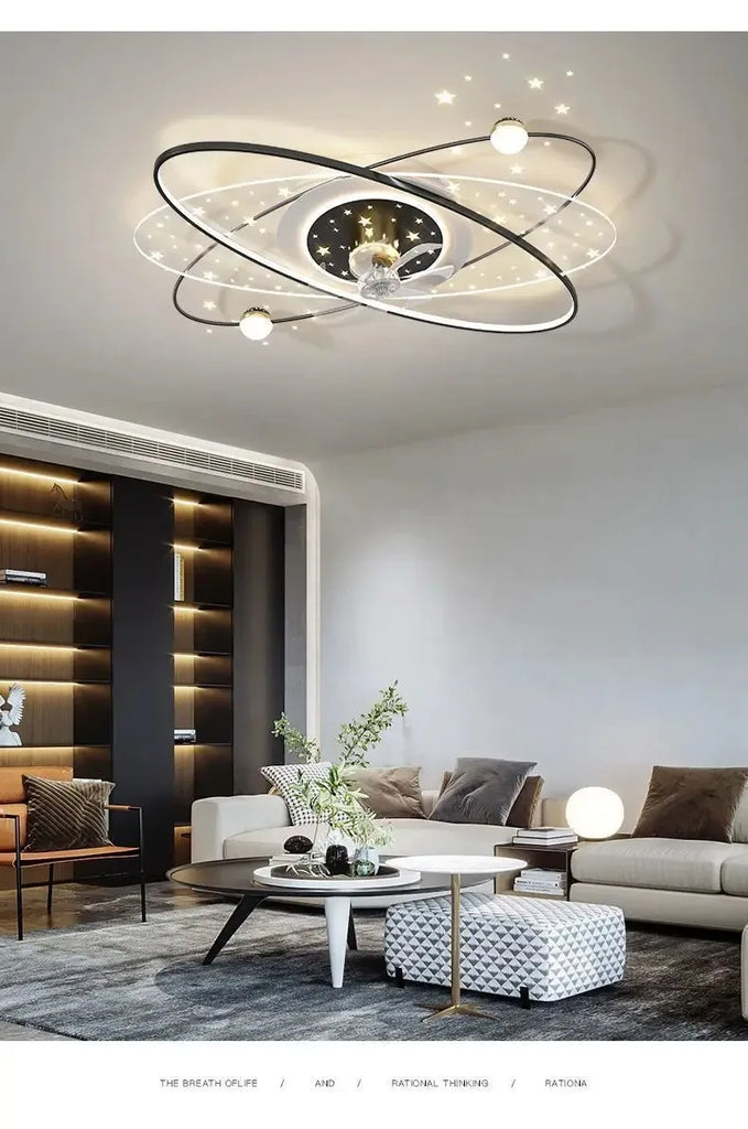 Modern Minimalist Ceiling Lamps For Living Room Fan Lights Intelligent Home Bedroom Restaurant Silent Fan Pendant Light Fixtures