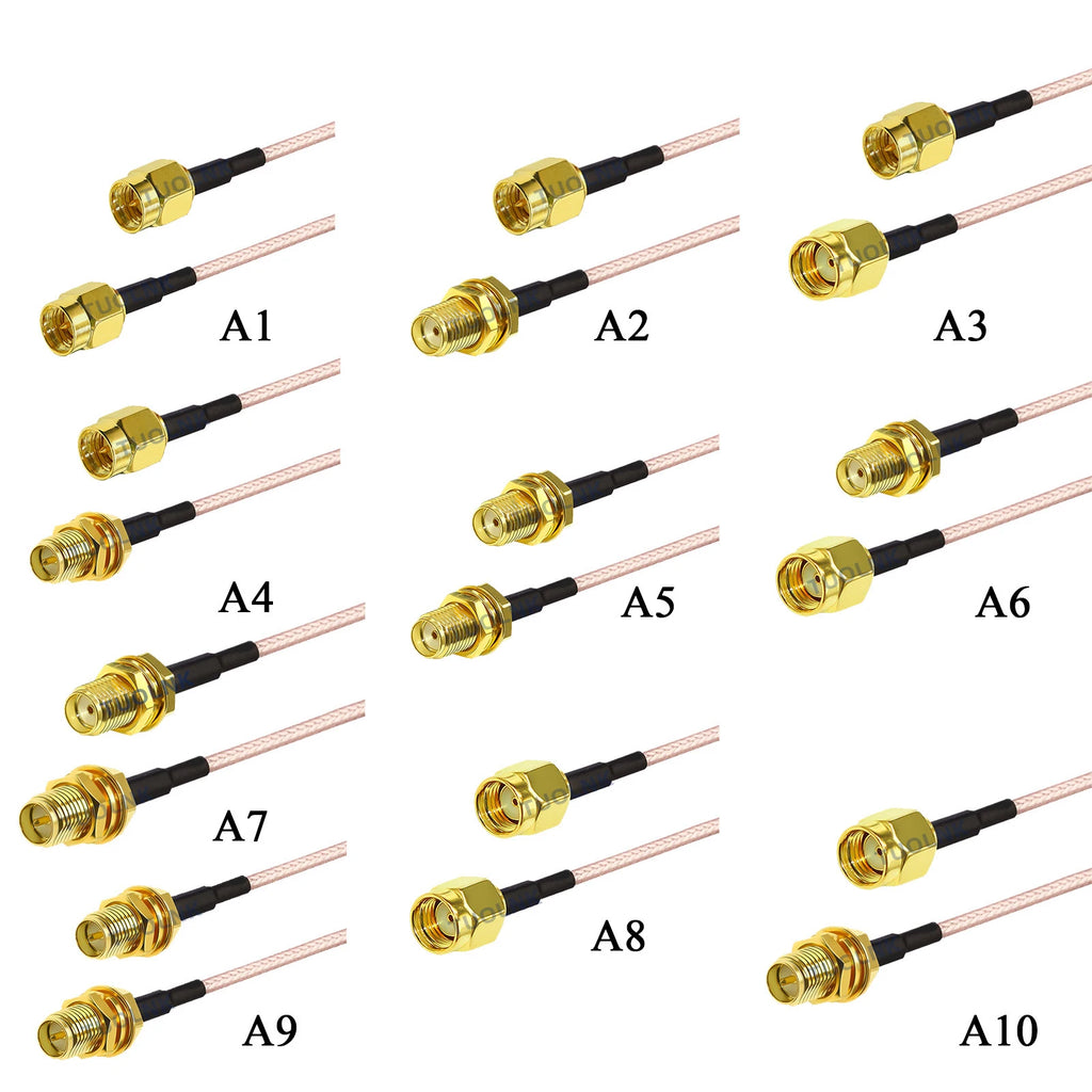 RG316 Cable SMA Male to RP SMA Male/Female Nut Bulkhead Extension Coax Jumper Pigtail WIFI Router Antenna RF Coaxial Cable