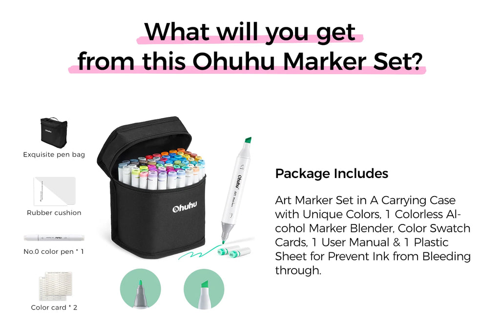 Ohuhu Oahu 36 Gray Tone Colors Marker Pen Set Alcohol Art Markers Dual Tips Felt Pen Sketching Drawing Graffiti Manga School Art