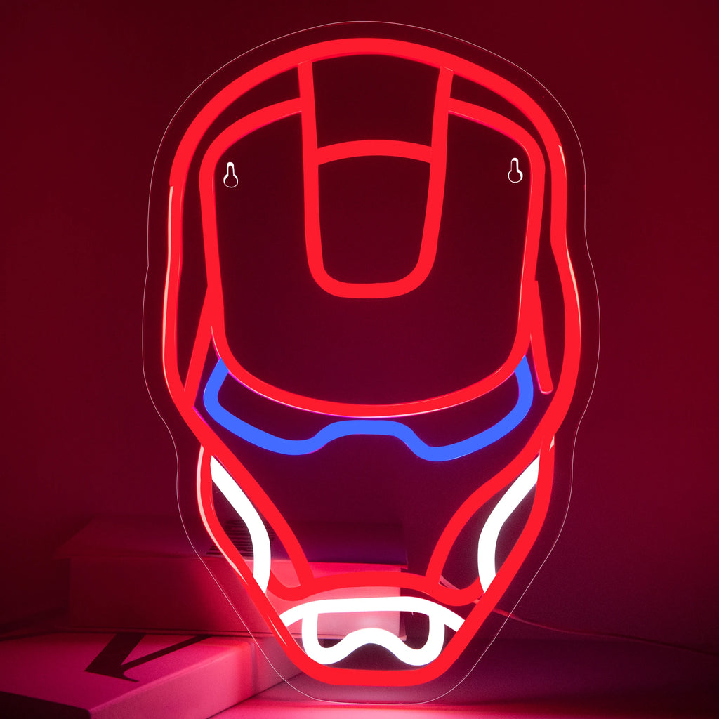 Superhero Neon Signs Iron LED Neon Light for Man Cave Anime Light Up Signs for Bedroom Game Room Bar Pub Club