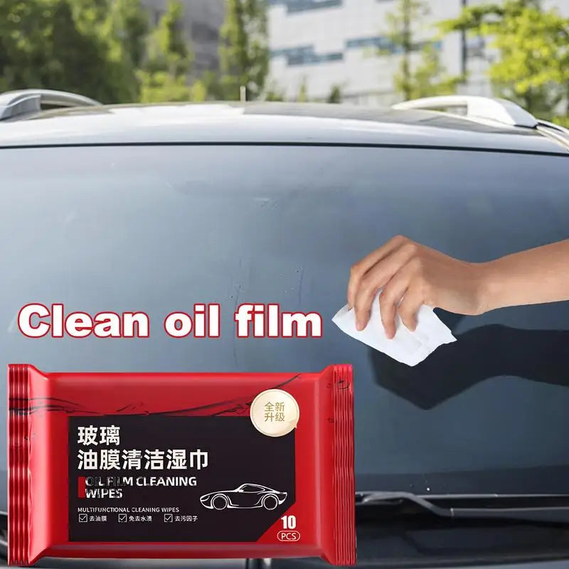 Glass Oil Film Remover Car Glass Oil Film Removal Wipes 10PCS/Pack Car Window Glass Oil Film Remover Glass Wipes For Car Window