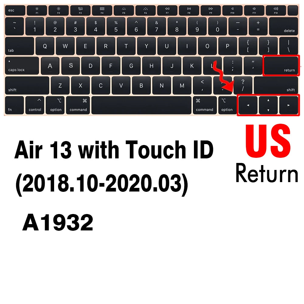 Keyboard Cover for Macbook Air 13 11 Pro 14/16 M1 Touch Bar 15 12 Retina Silicone Protector Skin A2179 A2337 A2338 A2442 US EU