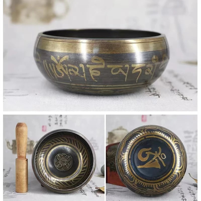 Tibetan Singing Bowl Sound Healing Therapy Instruments Yoga Meditation Massage Handmade Chanting Bowl Buddhist Religion Supplies