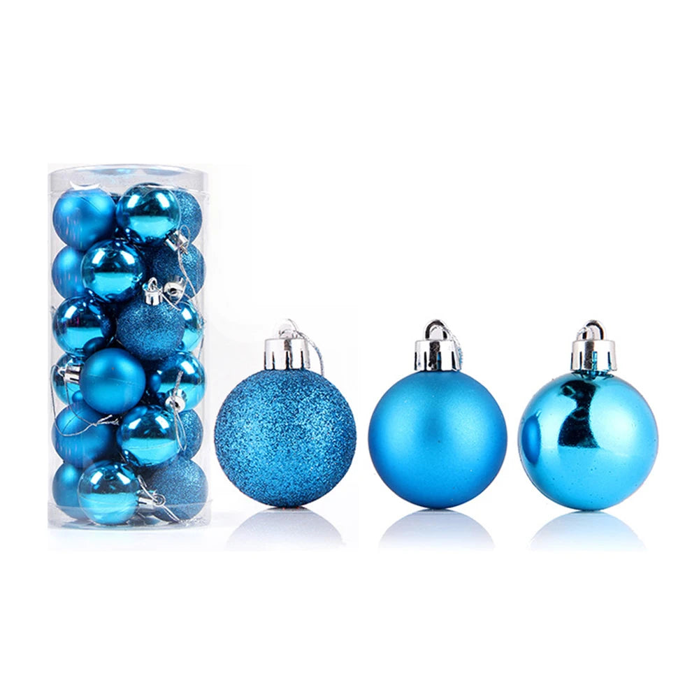 24PCS Christmas Balls Christmas Tree Ornaments Ball Xmas Hanging Tree Pendants Home Party Decor 2025 New Year Gift Noel Navidad