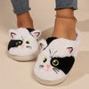 New Winter Women Lovely Cat Plush Slippers Warm Shoes Slides Cute Cartoon Cat Fuzzy Slippers Men Soft Footwear Home Cotton Shoes