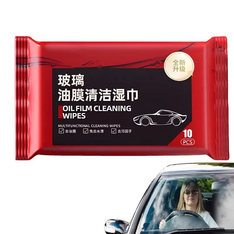 Glass Oil Film Remover Car Glass Oil Film Removal Wipes 10PCS/Pack Car Window Glass Oil Film Remover Glass Wipes For Car Window