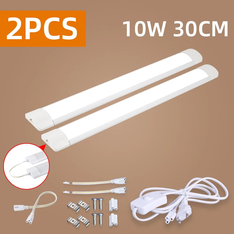 LED Kitchen Light Under Cabinet 10W 20W Led Tube Bar Wall Lamp Ultra Thin Home Bedroom Kitchen Closet Indoor Lighting 220V Room