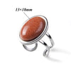 Fashion Female Finger Ring Pink Agat Quartzs Tiger Eye Rings Silver Color Simple Energy Yoga Ring for Women Girls Jewelry Gift