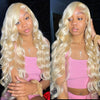 613 13x6 HD Transparent Blonde Front Human Hair Body wave Lace Frontal Wig Brazilian Hair For Black Women