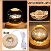 Unique USB Night Light with Galaxy and Planetary Projections 3D Crystal Ball Lamp for Cozy Atmosphere plasma ball Night Light