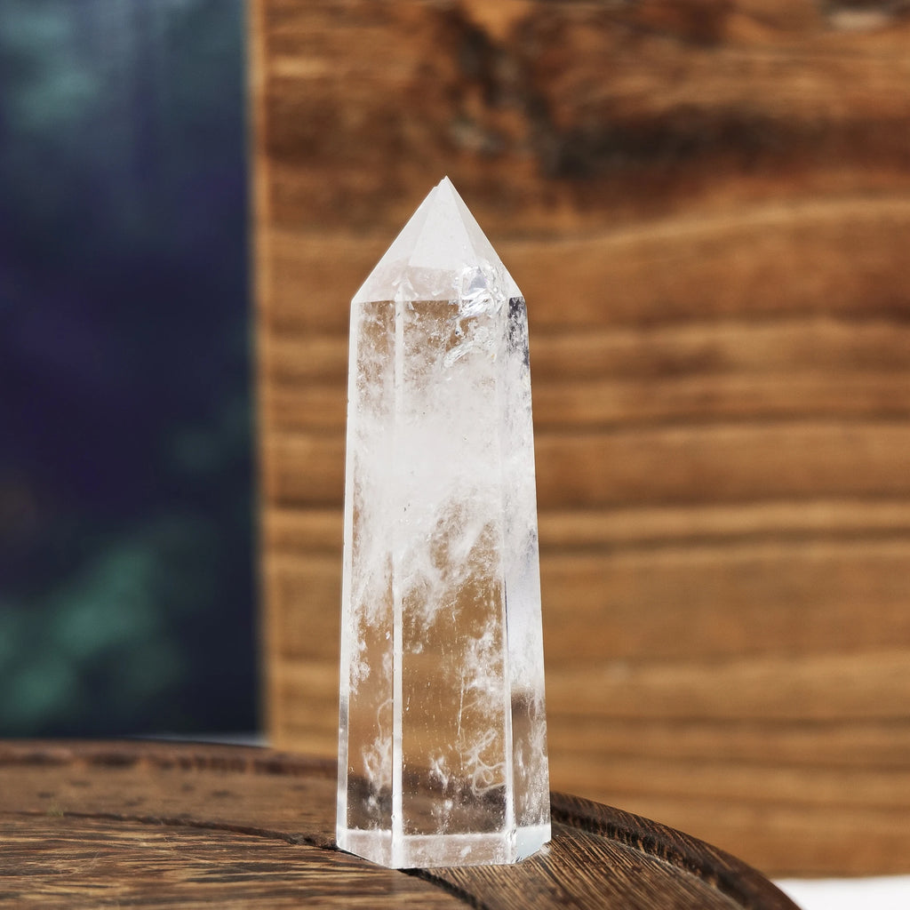 4-8CM Clear Quartz Column Natural White Crystal Quartz Crystal Point Healing Hexagonal Wand Treatment Stone