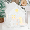 Mini Christmas LED Light Wooden House Kids Gift with Snowflake White Glowing Castle Luminous Christmas Tree