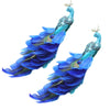 Christmas Decorations Faux Glitter Blue Peacock Ornaments With Tail Feather For Christmas Tree Decorations Garden Decor Yard