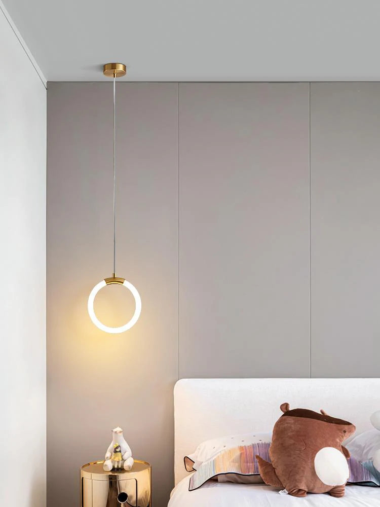 Gold Hanging Ring Pendant Lights Warm White LED Hanging Lamp Restaurant Bar Cafe Lighting U Shape Pendant Lamp