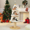 Cat Christmas Tree Modern Cat Tree with Thick Scratch Post Wood Cat Tower 3 Condos-Heavy Duty Cat Furniture Replaceable Mat