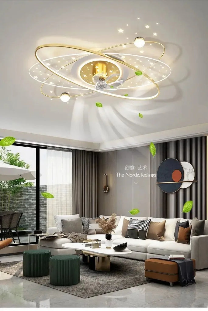 Modern Minimalist Ceiling Lamps For Living Room Fan Lights Intelligent Home Bedroom Restaurant Silent Fan Pendant Light Fixtures