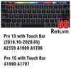 Keyboard Cover for Macbook Air 13 11 Pro 14/16 M1 Touch Bar 15 12 Retina Silicone Protector Skin A2179 A2337 A2338 A2442 US EU