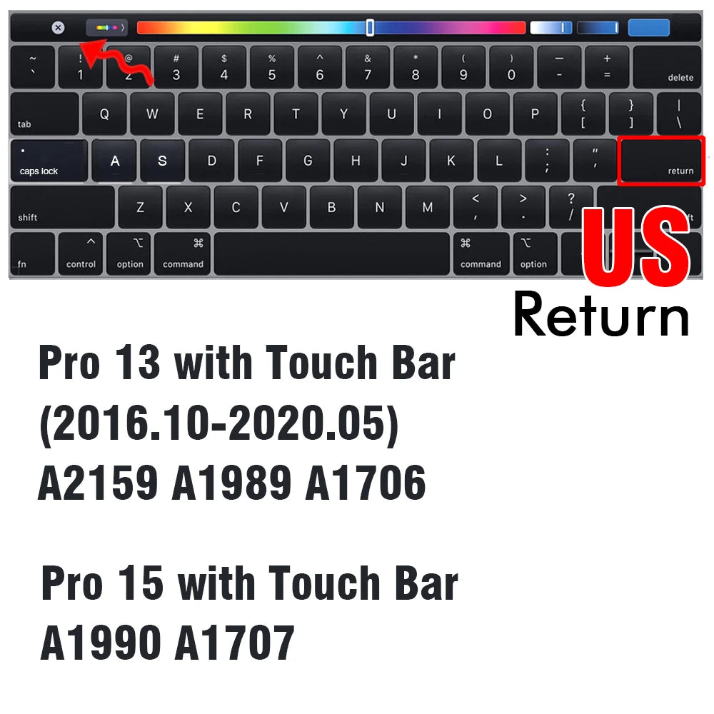 Keyboard Cover for Macbook Air 13 11 Pro 14/16 M1 Touch Bar 15 12 Retina Silicone Protector Skin A2179 A2337 A2338 A2442 US EU