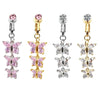 Faux Fake Belly Piercing Butterfly Leaves Dangling Long Fake Belly Button Pircing Clip on Umbilical Navel Cartilage Earring Clip