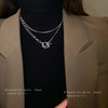 Irregular Double-layer OT Buckle Necklace Korean Fashion Cool Style Sweater Chain Wholesale of Accessories