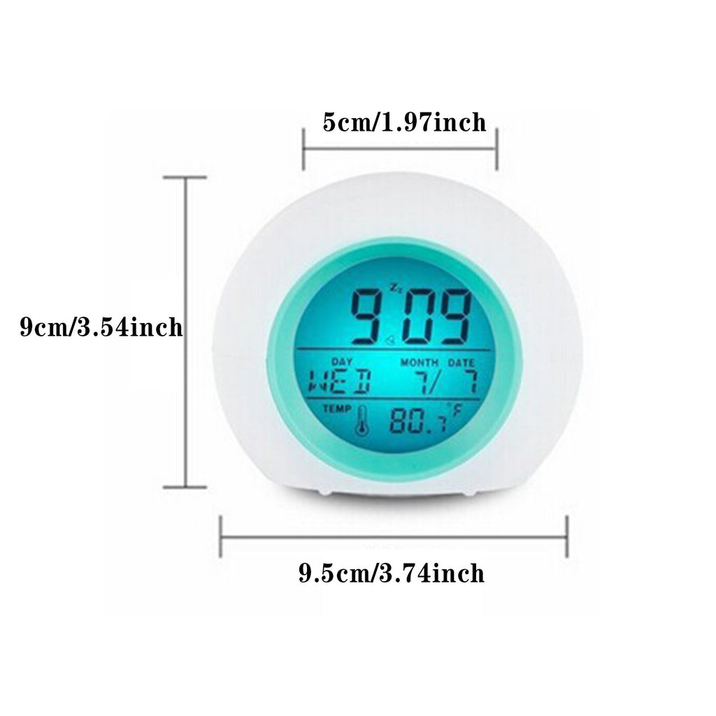 Kids Alarm Clock Cute Digital Clock With Temperature Date Change 7 Colors OK To Wake Boys Girls Get Up Clock For Bedroom