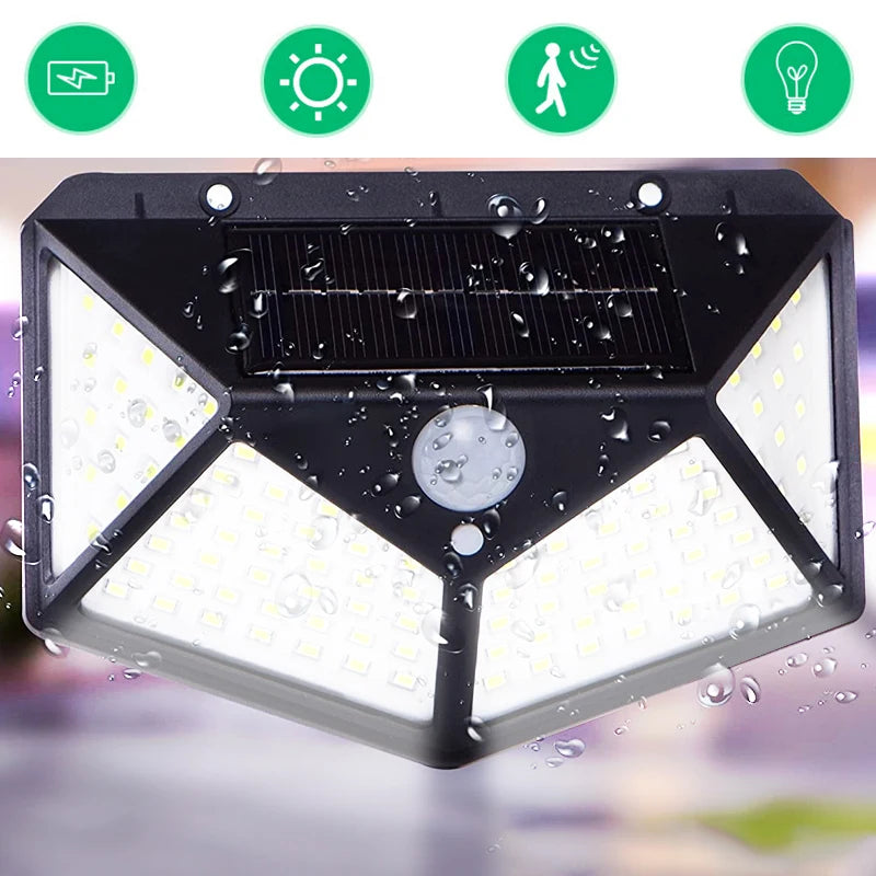 Solar Power Wall Light Motion Sensor Waterproof Outdoor Garden Lamp LED Exterior Lights Path Spotlights Sunlight Street Lighting