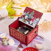 Red Merry Christmas Theme Music Box Carving Wooden Hand Crank Music Box Santa Claus New Year Christmas Gift for Children Gifts