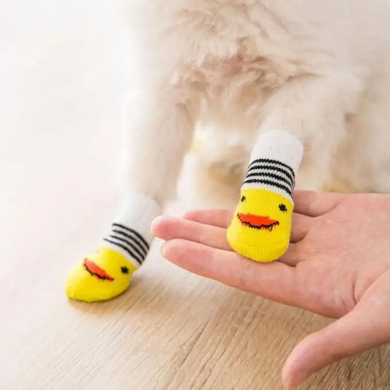 4pcs Pet Socks Dog Socks Breathable Anti-Slip Puppy Shoes Pet Cat Socks Dog Shoes For Small Breeds Spitz York Dogs Chihuahua