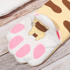 Cute Cartoon Cat Paws Pattern Oven Mitts Cotton Insulation Gloves Anti-Scalding Heat Resistant Baking Supply Microwave Tool