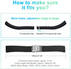 Silicone Watch Strap Replacement Rubber 18/20/22/24 mm Watch Band Stripe Pattern Bracelet Folding Stainless Steel Buckle Tool