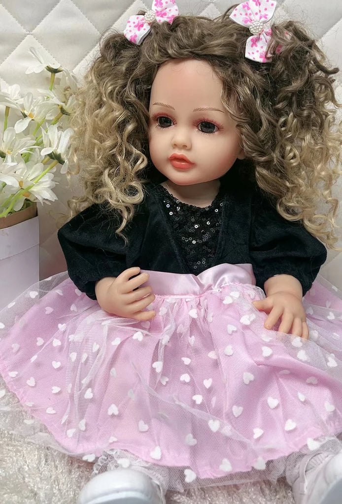 55cm Reborn Baby Doll  Full Body Silicone Waterproof Toddler 22 inch Girl Doll Princess Lifelike Sof Touch Toy Christmas Gift